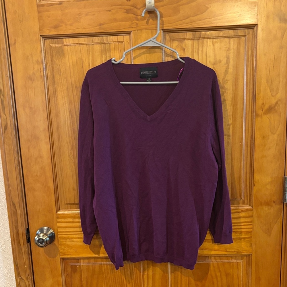 Absolutely Creative Worldwide Plum V-Neck Sweater